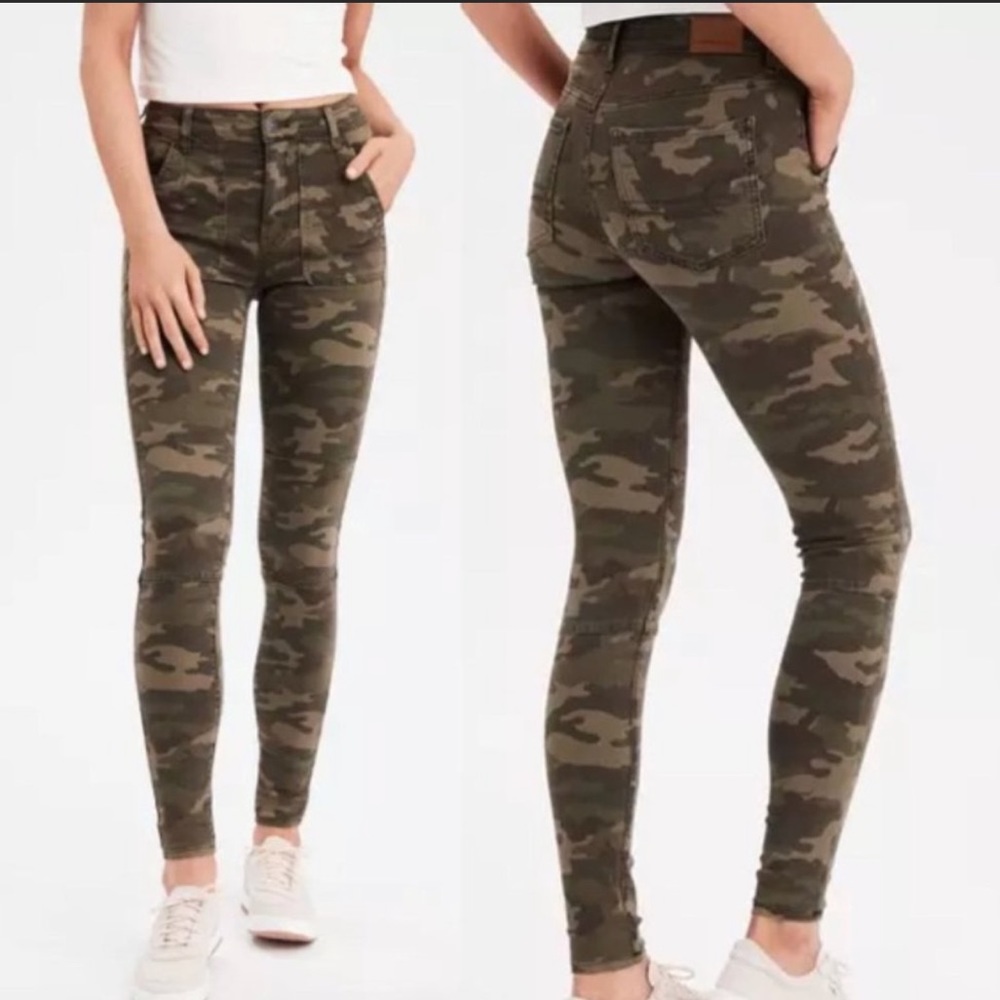 American Eagle Camo Super Stretch Hi-Rise Jegging